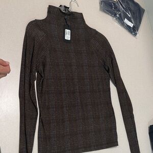 rag & bone Brown Plaid Blouse